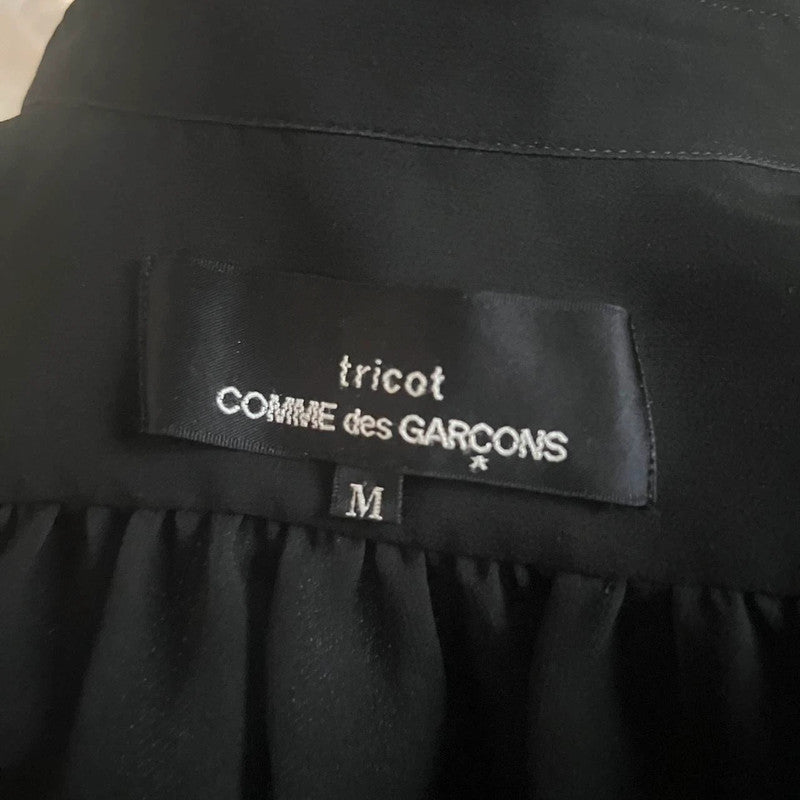 Comme Des Garçons tricot black ruffled lightweight blouse