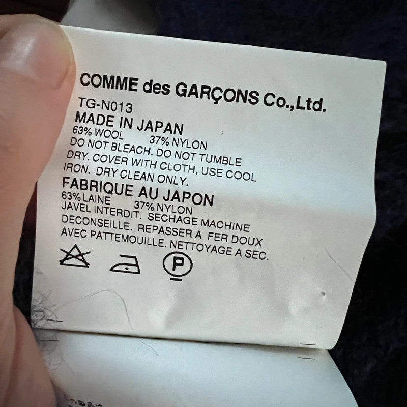 Comme Des Garçons tricot 2002 cropped navy blue mohair wool turtleneck sweater