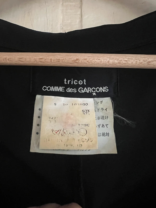 Comme Des Garçons tricot 1996 black wool dress with a knot on the back