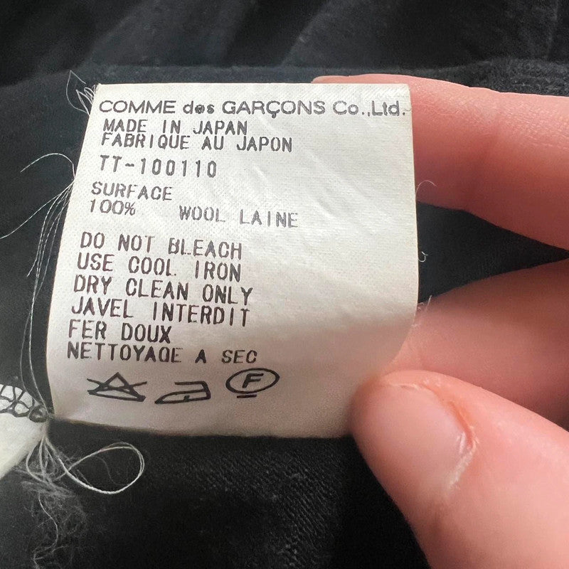 Comme Des Garçons tricot 1998 black wool top with cinched detail