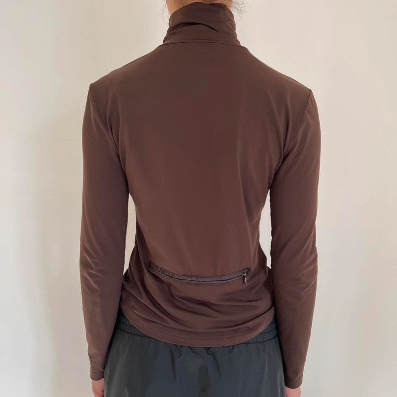 Prada Linea Rossa brown turtleneck with the backpocket