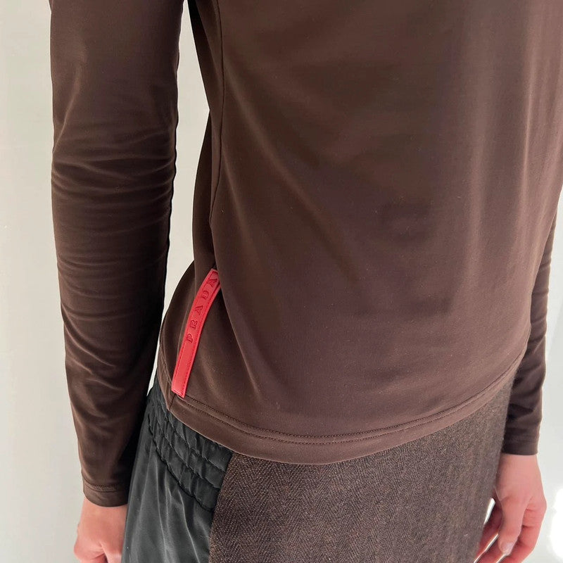 Prada Linea Rossa brown turtleneck with the backpocket