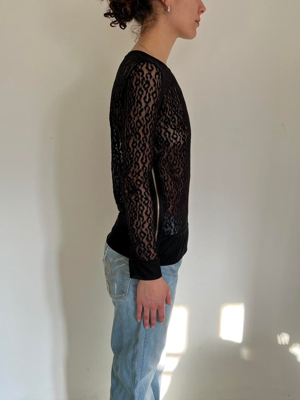 Comme Des Garçons leopard print see through blouse