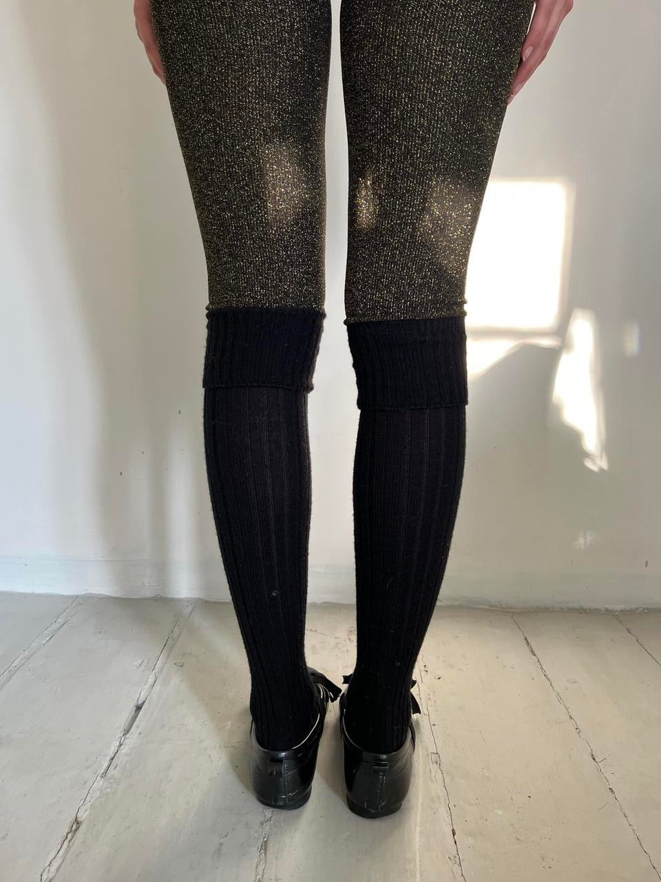 Comme Des Garçons TAO shiny tights with black socks