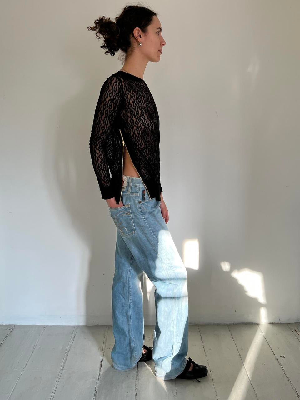 Comme Des Garçons leopard print see through blouse