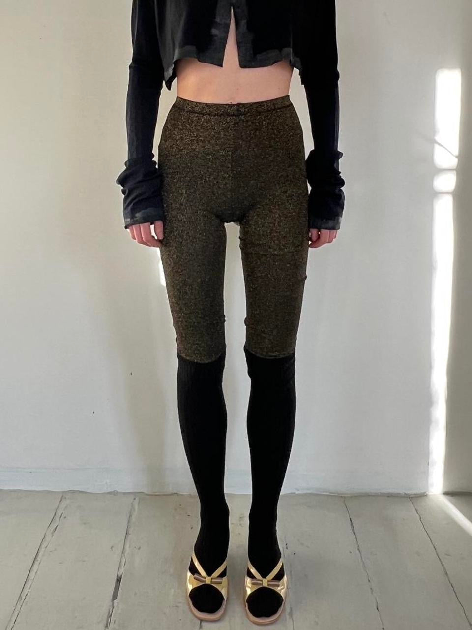 Comme Des Garçons TAO shiny tights with black socks