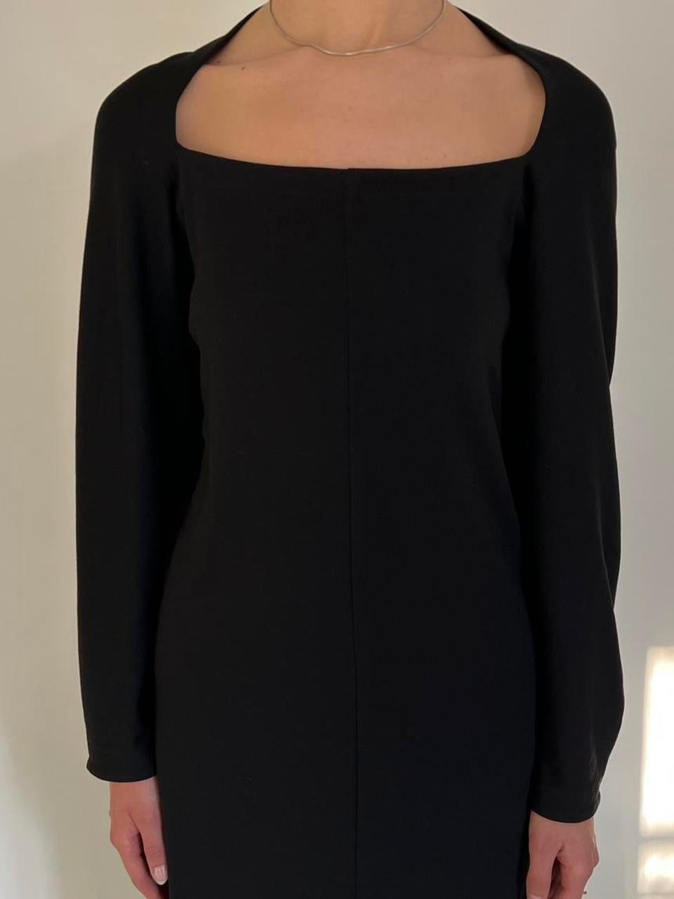Comme Des Garçons tricot 1996 black wool dress with a knot on the back