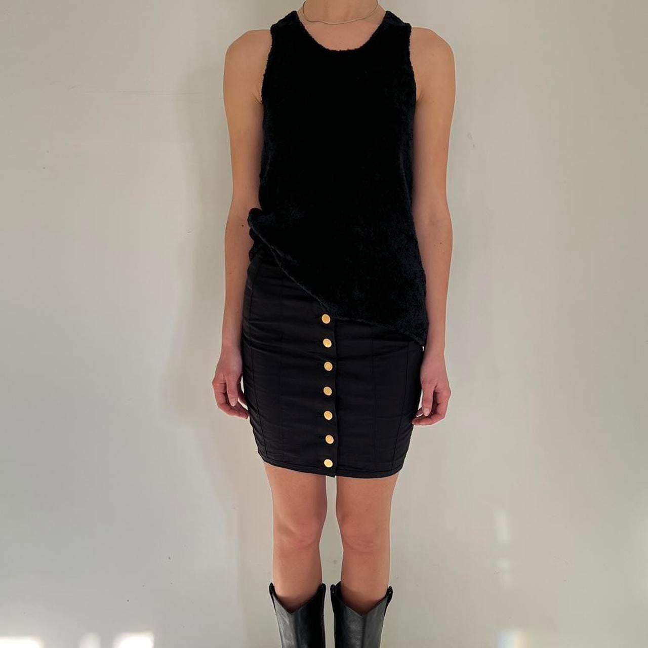 Junya Watanabe fw 1992 towelish fabric navy tank top