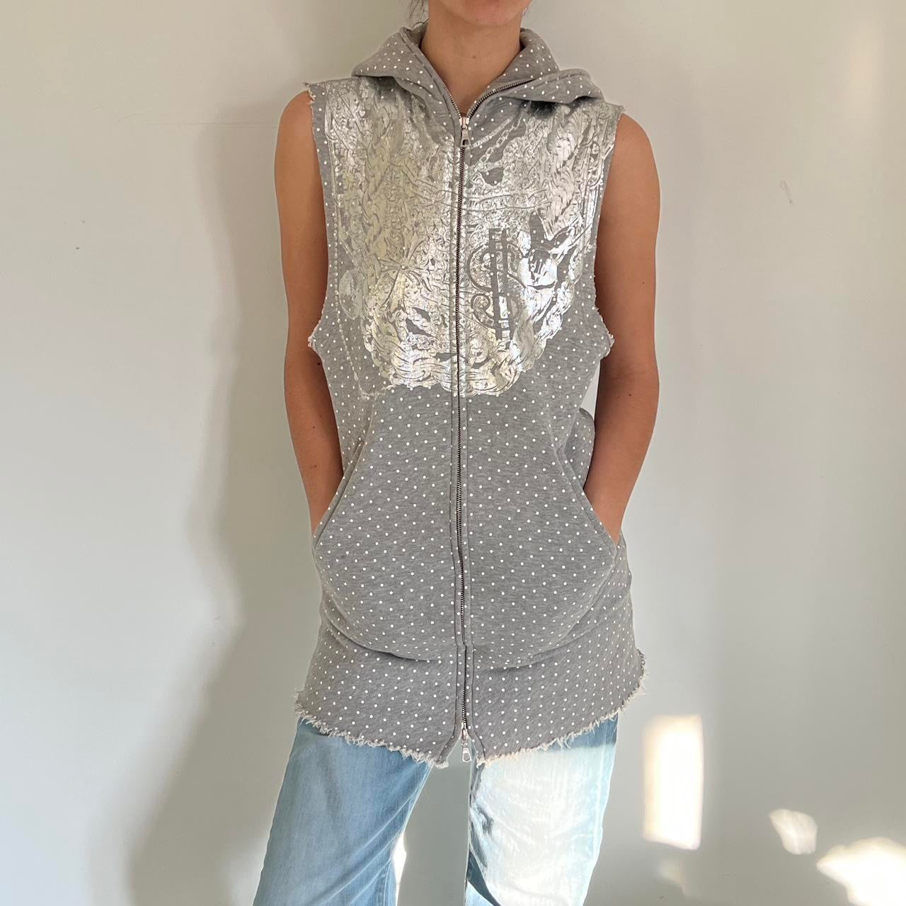 Comme Des Garçons aw 2008 grey polka dot long vest dress