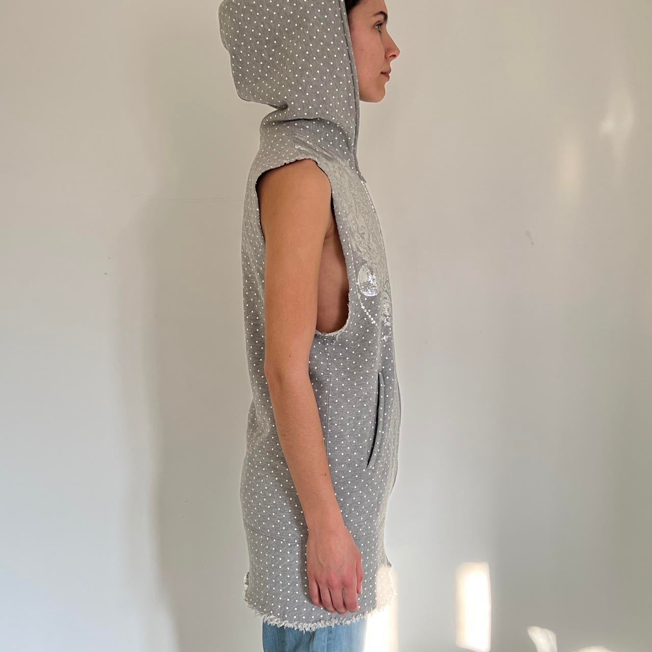 Comme Des Garçons aw 2008 grey polka dot long vest dress
