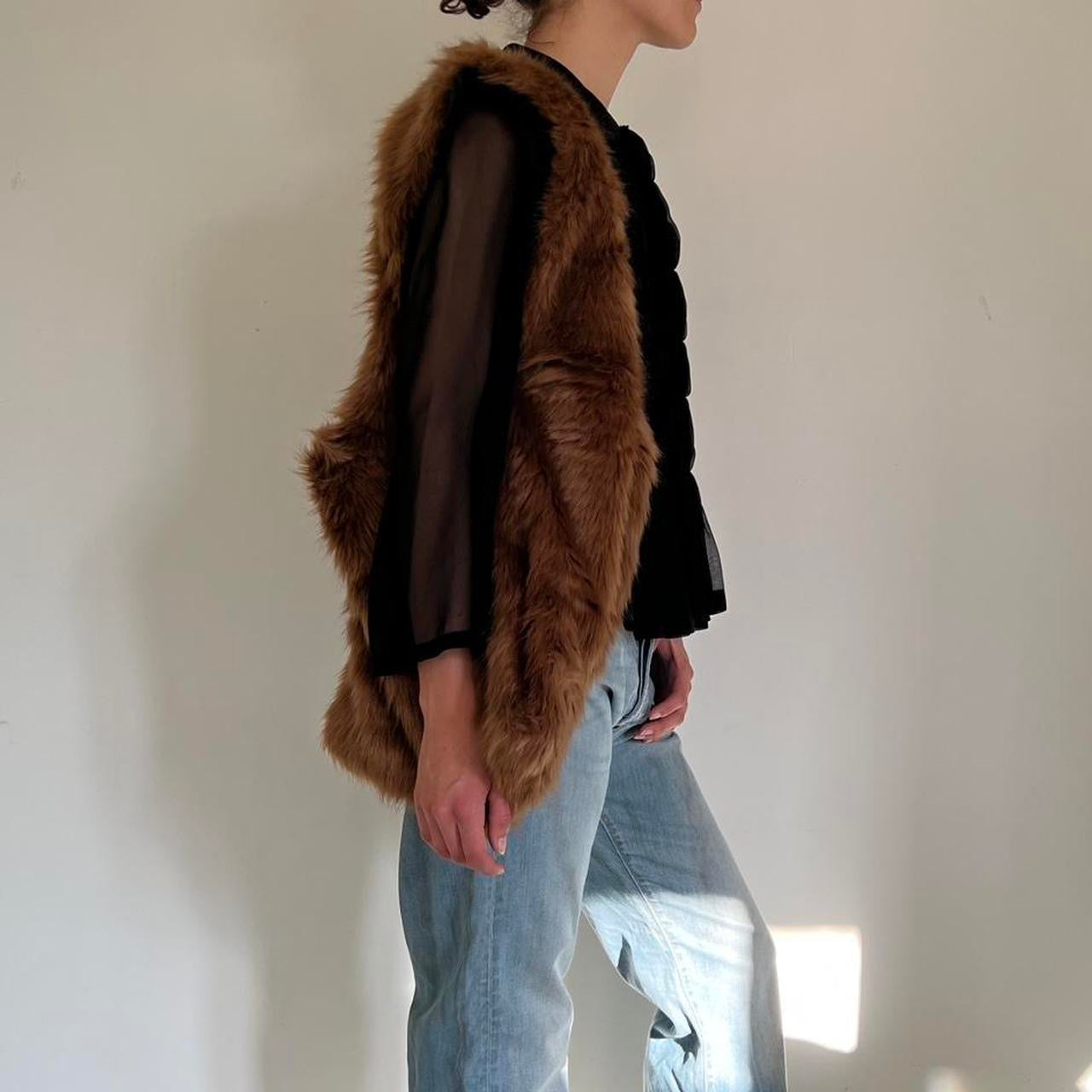 Vintage Zucca brown faux fur huge shoulder bag