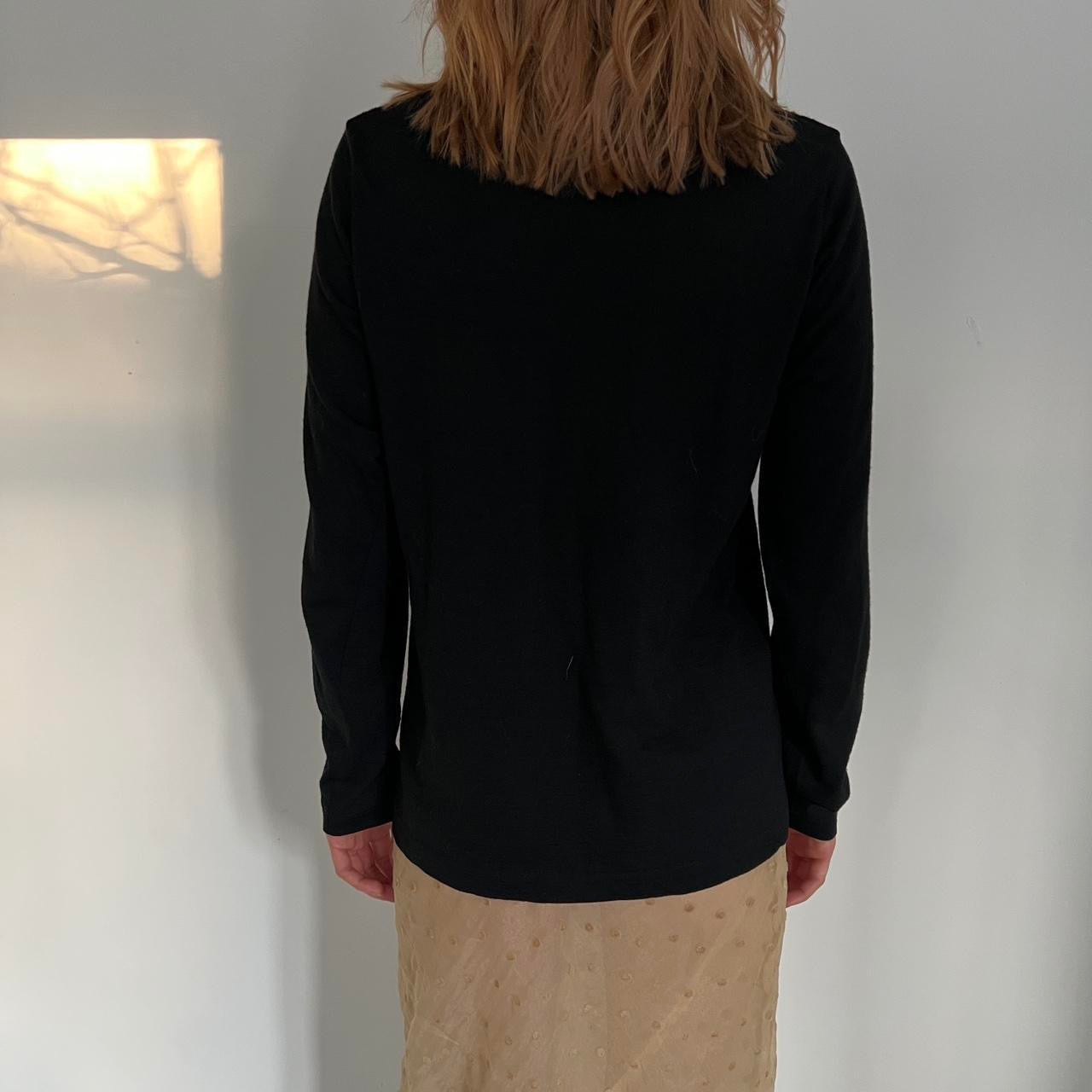Comme Des Garçons tricot 1998 black wool top with cinched detail