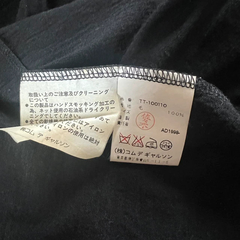 Comme Des Garçons tricot 1998 black wool top with cinched detail