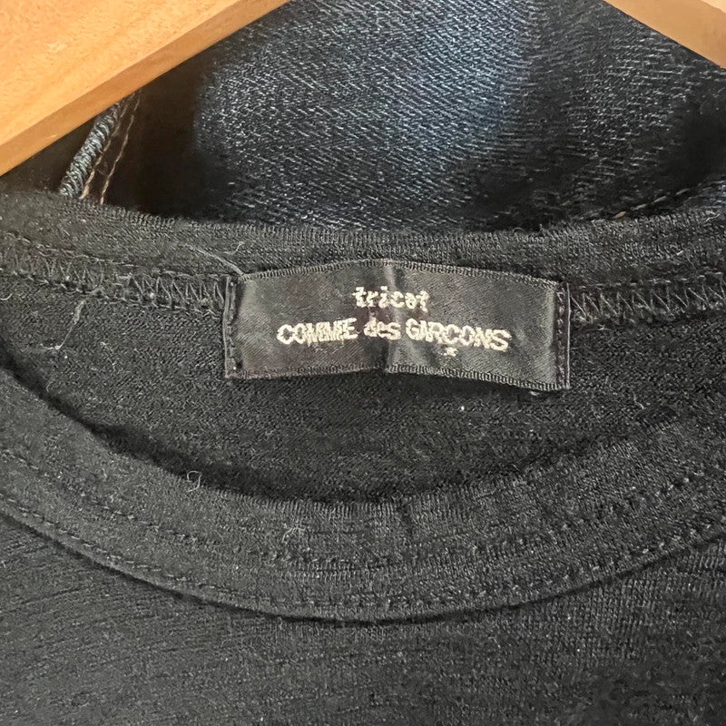 Comme Des Garçons tricot 1996 black wool dress with a knot on the back