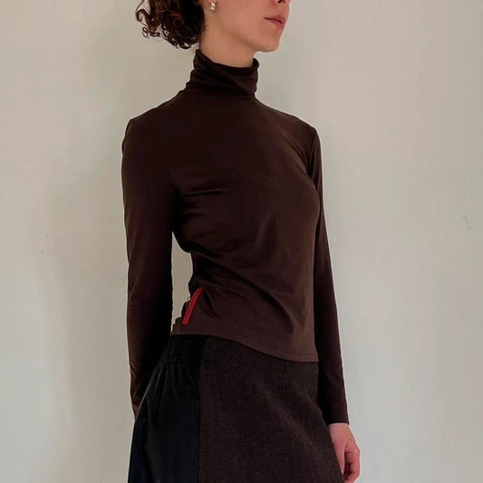 Prada Linea Rossa brown turtleneck with the backpocket