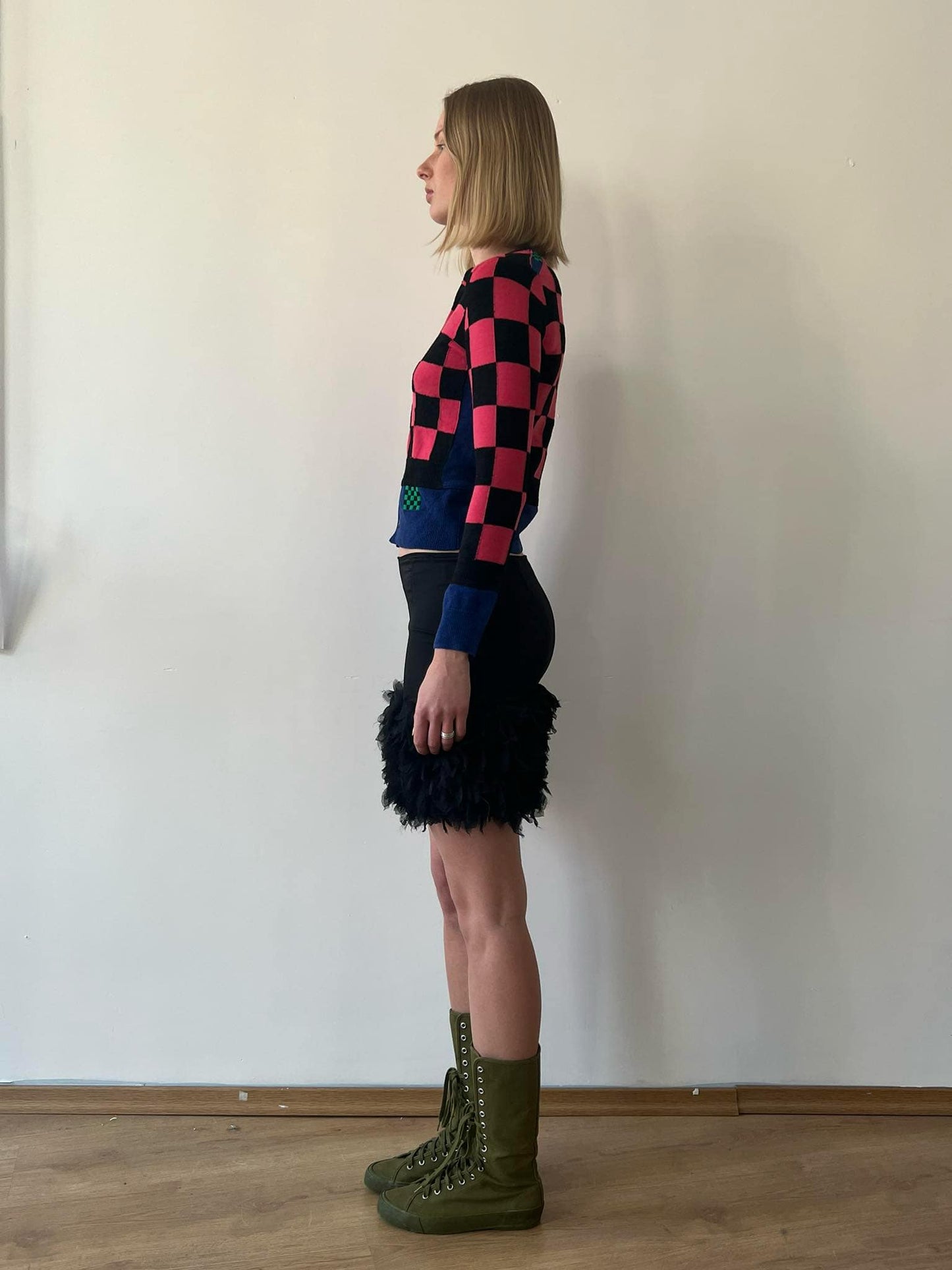 Comme Des Garçons fw 2000 chess knitted cardigan