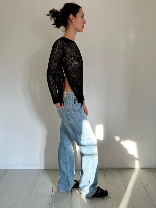 Comme Des Garçons leopard print see through blouse