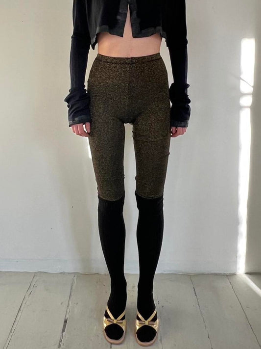 Comme Des Garçons TAO shiny tights with black socks