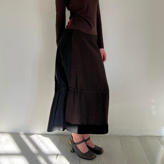 Miu Miu FW 1999 ready-to-wear runway dark brown wool skirt