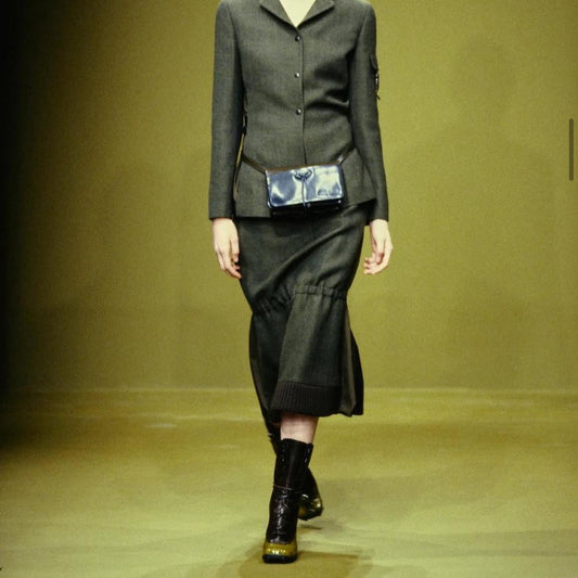 Miu Miu FW 1999 ready-to-wear runway dark brown wool skirt