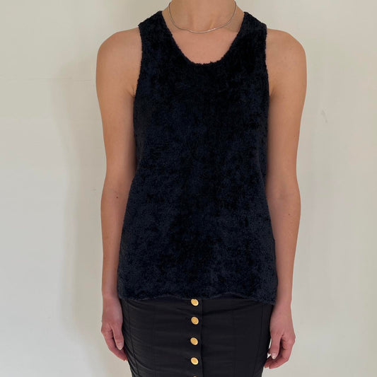 Junya Watanabe fw 1992 towelish fabric navy tank top