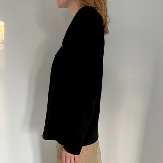 Comme Des Garçons tricot 1998 black wool top with cinched detail