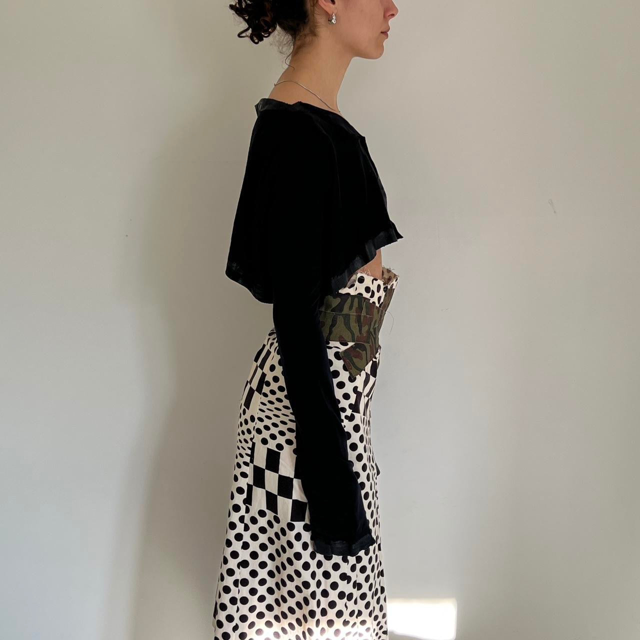 Comme Des Garçons 1991 dark navy woolen bolero with painted details